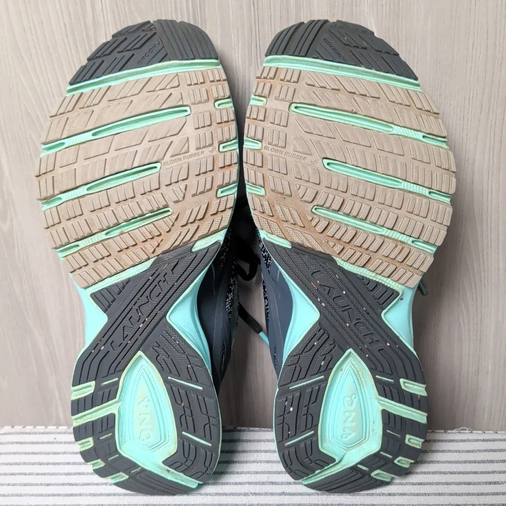 Brooks Launch‎ 4 Running Shoes Womens 7.5 Marbled Gray Aqua Neutral Sneakers